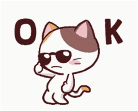 Animated Dancing Cool Cat Okay Hand Sign 