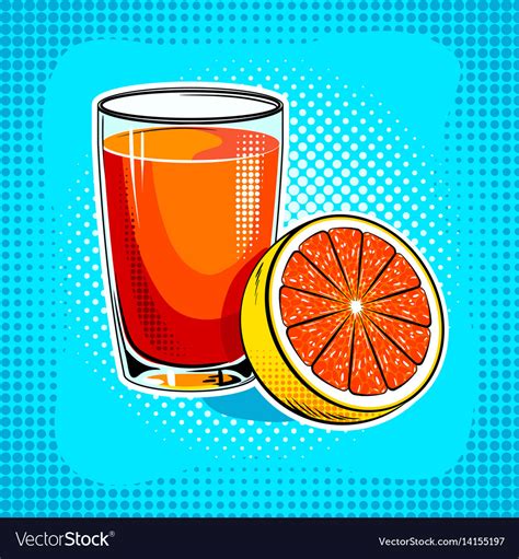 Fresh Juice Pop Art Royalty Free Vector Image Vectorstock