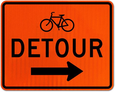 Bike Detour Sign Right Arrow Claim Your 10 Discount