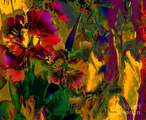 Abstract Flowers Digital Art By Doris Wood