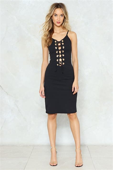Lyst Nasty Gal Lace Up Bodycon Dress Lace Up Bodycon Dress In Black