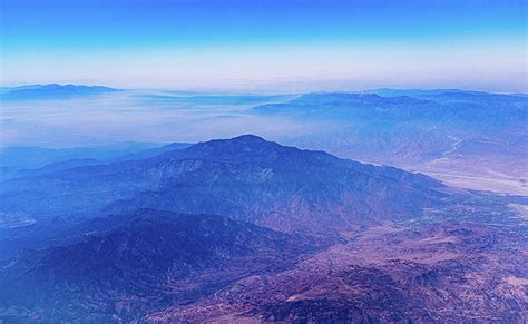 Aerial View Of Mt San Jacinto And Mt San Gorgonio And Mt Baldy