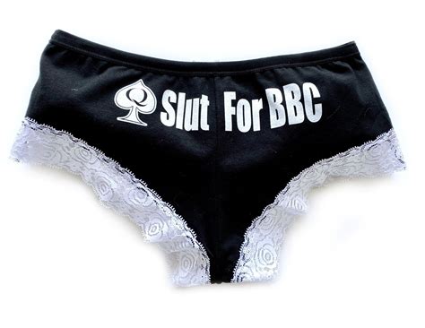 Slut For Bbc Bikini Panty With Queen Of Spades Symbol