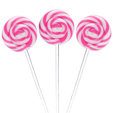 Pink Swirl Lollipops With Clear Plastic Sticks Yumjunkie