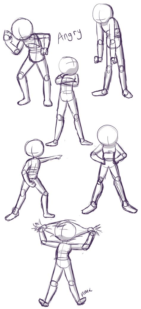 Angry Poses Here Is A Quick Little Reference Page Of Angry Poses For