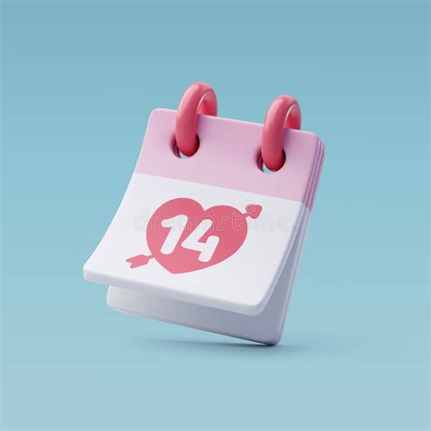 3d Vector Valentine S Day Paper Calendar Notes Reminder February 14
