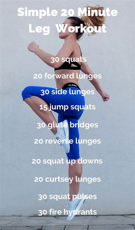 20 Minute No Equipment Leg Burner Workout Fun Workouts Leg Workout