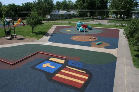 Poured In Place Playground Rubber Playground Surface Rubber