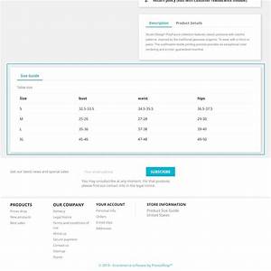 Products Size Chart Guide Prestashop Addons