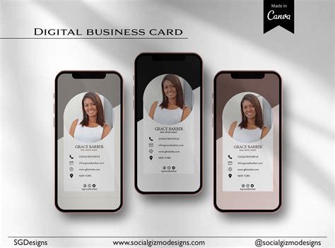 Digital Business Card Template Virtual Business Card Digital Download