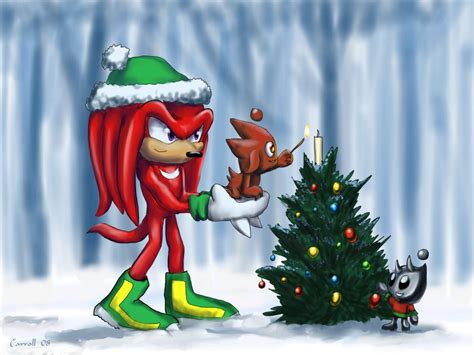 Knuckles And Chao At Christmas By Netraptor On Deviantart