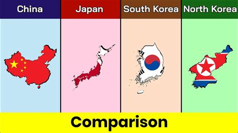 China Vs Japan Vs South Korea Vs North Korea East Asia Comparison