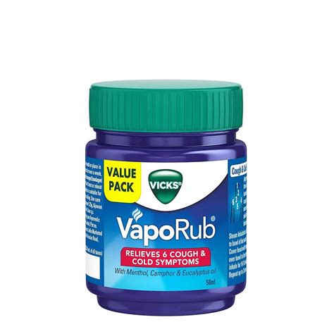 Vicks Vaporub Ointment 50 Ml Relieves Nasal Congestion 6 Cold Etsy