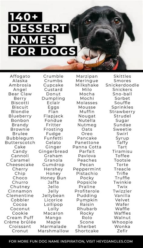 140 Dreamy Dessert Names For Dogs Hey Djangles In 2024 Dessert