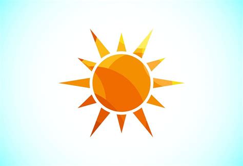Abstract Polygonal Sun Logo Design Solar Sunburst Icon Geometric