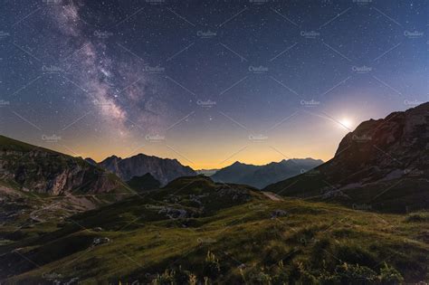 Milky Way In The Mountains High Quality Nature Stock Photos
