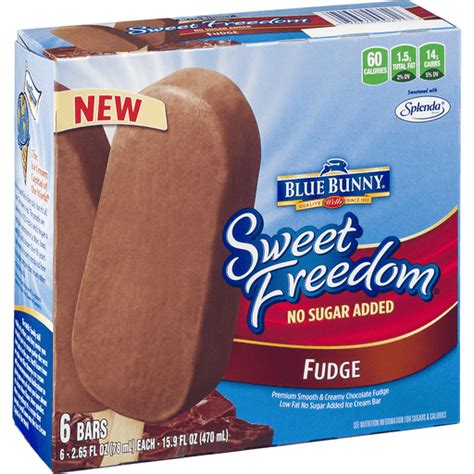 Blue Bunny Sweet Freedom No Sugar Added Fudge Bars 6 Ct Non Dairy Ice Cream And Novelties