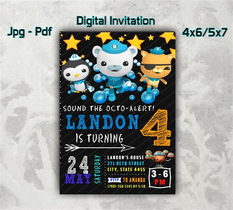 Octonauts Birthday Invitations Octonauts Digital Invitation Etsy