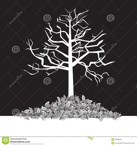 Black And White Trees Winter Stock Vector Illustration