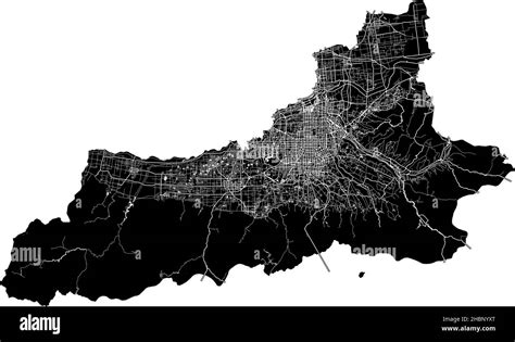 Xi An China High Resolution Vector Map With City Boundaries And