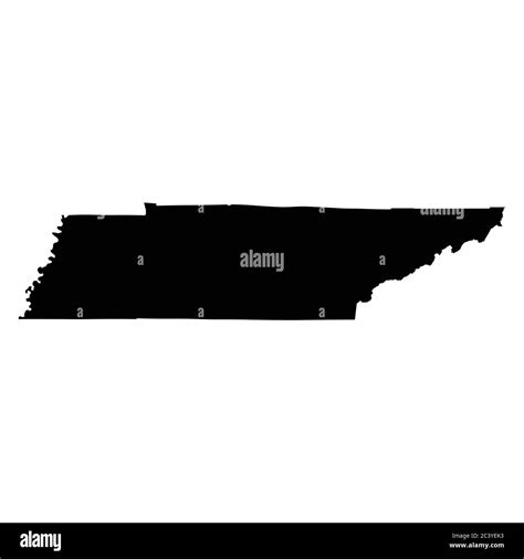 Tennessee Tn State Map Usa Black Silhouette Solid Map Isolated Maps On