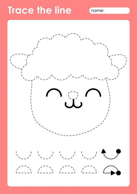 Sheep Tracing Lines Preschool Worksheet For Kids For Practicing Fine