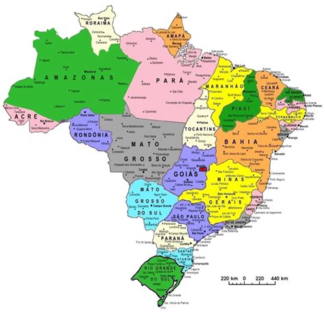 Map Of Brazil Administrative Divisionsstates