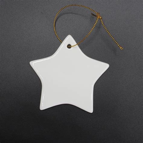 White Christmas Ceramic Star Ornament Set Etsy