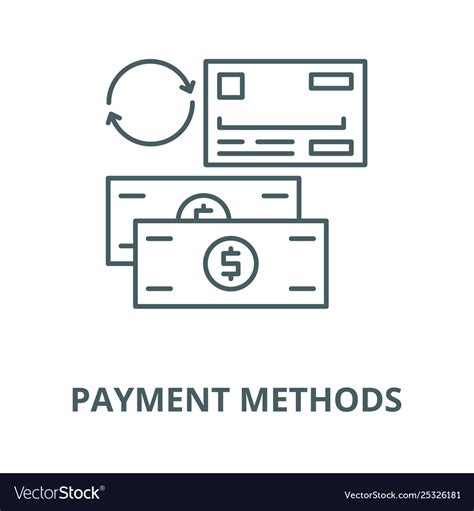 Payment Methods Line Icon Linear Concept Vector Image