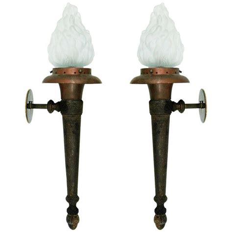 Pair Of Large Neoclassical Torch Sconces For Sale At 1stdibs