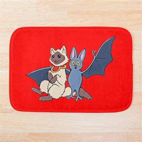 Cat And Bat Bath Mat For Sale By Scribbowls Redbubble