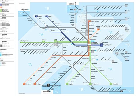 Official Map Rail Transit Of Stockholm Sweden Transit Maps