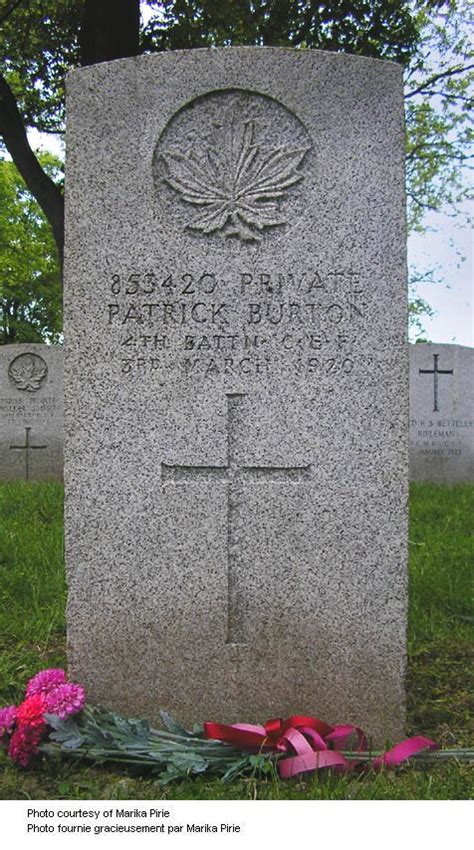 Patrick Burton Mémorial Virtuel De Guerre Du Canada Anciens