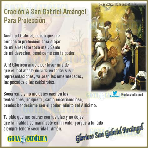 Gota Católica Gotas De Dios Oración A San Gabriel Arcángel Para