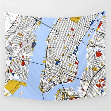 Jfk international airport located on the nyc map in queens, carries over 43 million international. New York City , Map Art Print / Street Map Art Wall ...