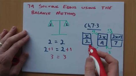 Pearson Mathematics 7 Ch 74 Solving Equations Using The Balance