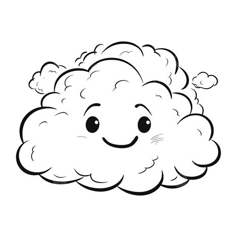 Cute Cloud Vector Illustration Outline Sketch Drawing Realistic Cloud