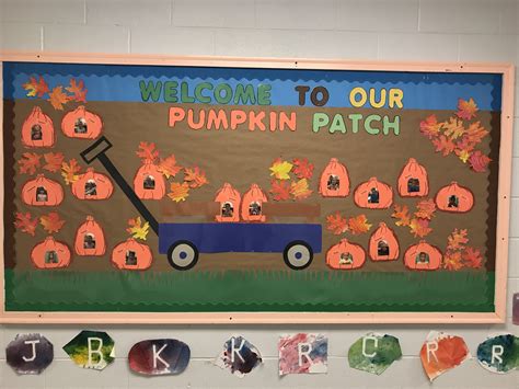 Fall Pumpkin Patch With Pumpkins Childs Faces And Wagon Pumpkin