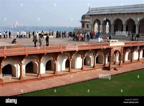 Diwan E Khas Inside Red Fort Agra Uttar Pradesh India Stock Photo