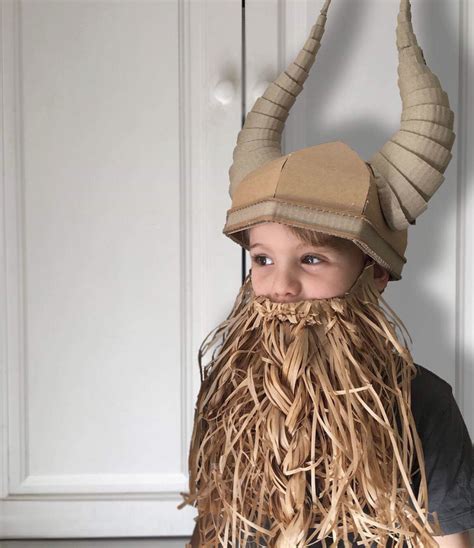 A Fun Diy On How To Make A Cardboard Helmet With Horns For An