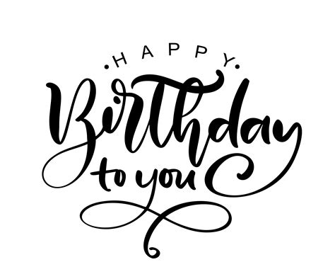 Free Vector Black And White Happy Birthday Typography