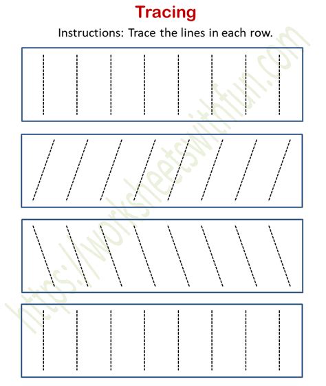 Mathematics Preschool Tracing Worksheet 4