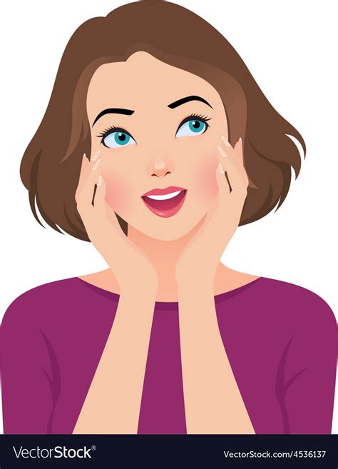 Wondering Portrait Of Pretty Girl Face Royalty Free Vector