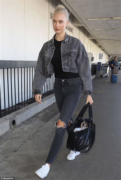 Karlie Kloss Looks Chic In Double Denim As She Lands In La Daily Mail