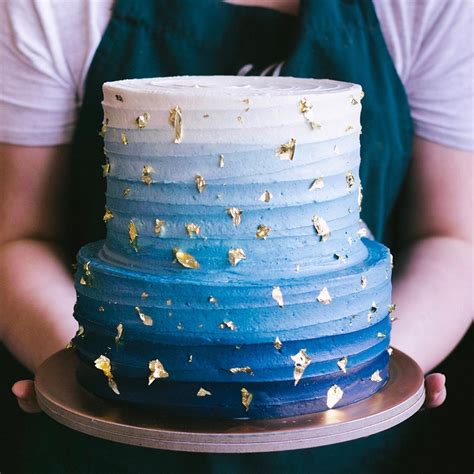 Dark Blue Ombre Cake Design Talk