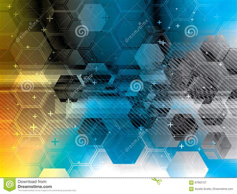 Abstract Vector Background With Technology Shapes Stock Vector