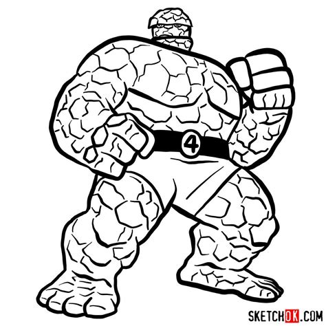 How To Draw The Thing Fantastic Four SketchOk Step By Step Drawing Tutorials Guided