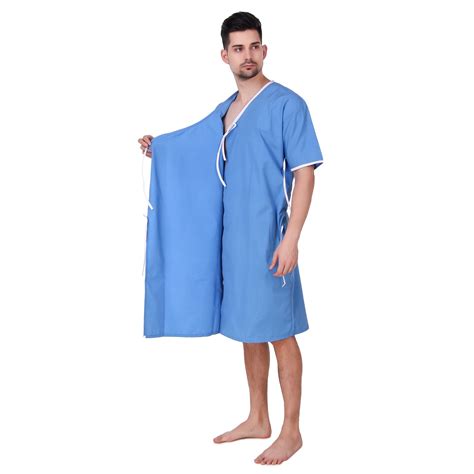 Plain Polyester Mix Cotton Patient Gowns For Hospital Use Machine