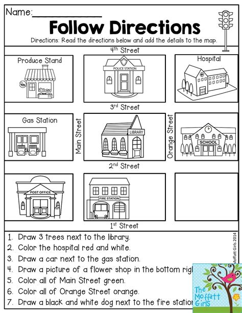 Map Directions Worksheet