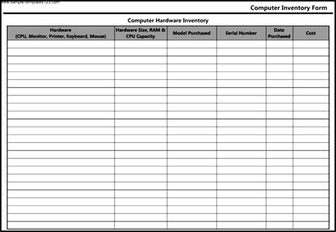 Beginning inventory is the focus of this discussion with a keen eye on how it is calculated. Computer Hardware Inventory Form Template - Sample ...